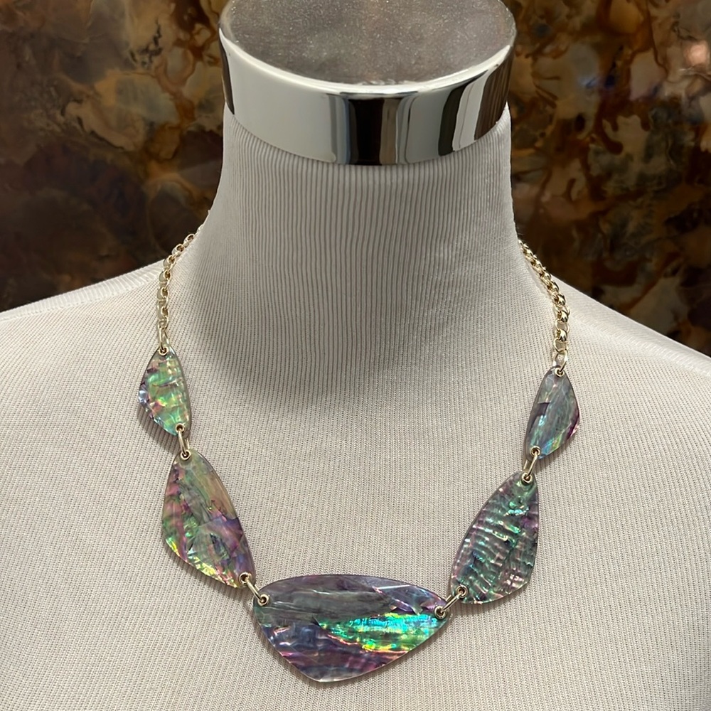 Kendra Scott MCKENNA Statement Necklace Lilac Abalone NWT